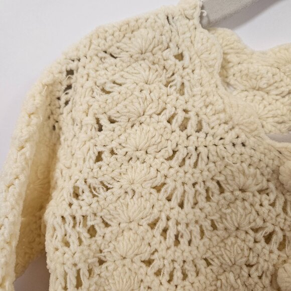 April Cornell Girls Crochet Baby Cardigan with Cat in Butter Yellow Size 6M - Picture 7 of 12
